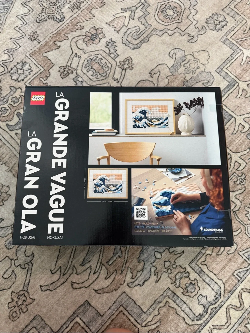 Lego The Great Wave Wall Art - Blue, White & Tan